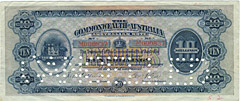 Front of 10 shilling banknote, the first Australian banknote.