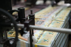 Photo of a banknote printing plate.